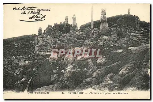 Cartes postales Rotheneuf L Ermite Sculptant les Rochers