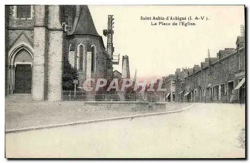 Ansichtskarte AK Saint Aubin D Aubigne La Place de L Eglise