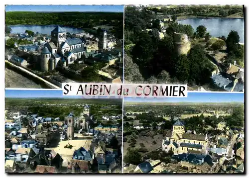 Cartes postales moderne Saint Aubin Du Cormier L eglise Les ruines du chateau Place de l eglise Vue generale