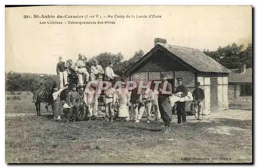 Cartes postales St Aubin Du Cormier Au Camp de la Lande d Ouee Les cuisines Debarquements des vivres TOP Militar