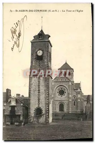 Ansichtskarte AK St Aubin Du Cormier Tour et L Eglise