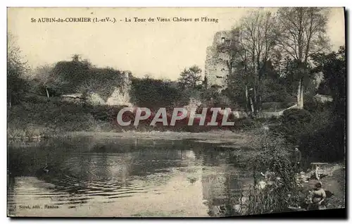 Cartes postales St Aubin Du Cormier La tour du vieux chateau et l etang