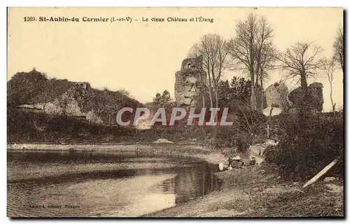 Ansichtskarte AK St Aubin Du Cormier Le Vieux Chateau et l Eglise