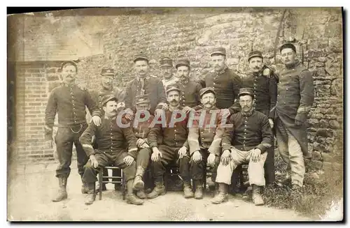 CARTE PHOTO St Aubin Du Cormier Soldats militaria