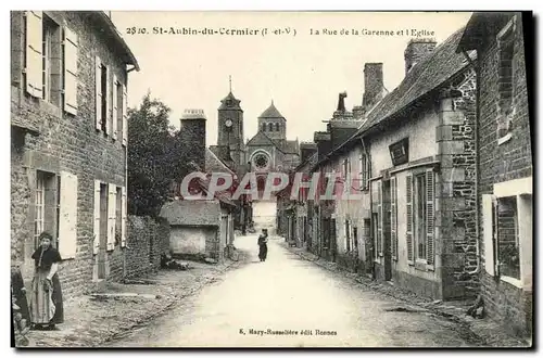 Cartes postales St Aubin du Cormier la Rue de la Garenne et l Eglise