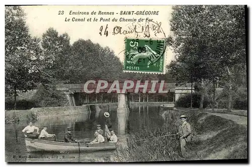 Cartes postales Environs de Rennes Saint Gregoire Le Canal et le Pont du Chemin de Fer