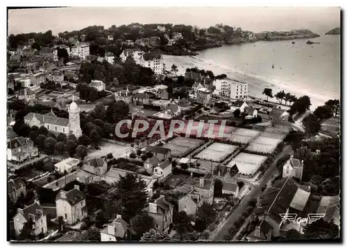 Moderne Karte Saint Lunaire Vue cerienne vers la Pointe du Decolle Tennis