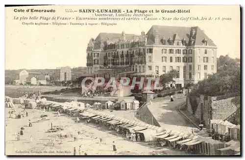 Cartes postales Saint Lunaire La Plage et le Grand Hotel