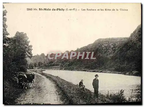 Ansichtskarte AK Saint Malo de Phily Les Rochers et les Rives de la Vilaine Enfant Vache