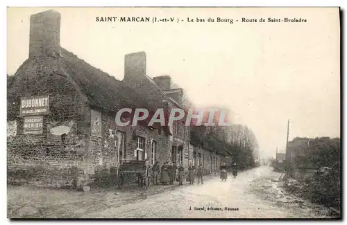 Ansichtskarte AK Saint Marcan Le bas du Bourg Route de Saint Broladre