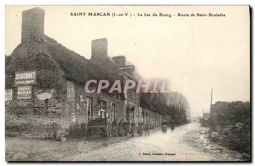 Cartes postales Saint Marcan Le bas du Bourg Route de Saint Broladre