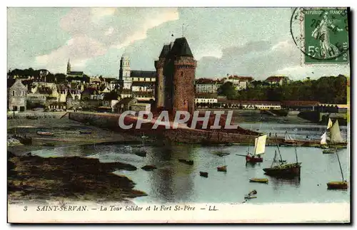 Cartes postales Saint Servan La Tour Solidor et le Fort St Pere Bateaux