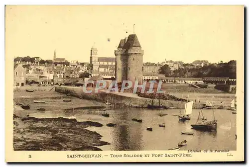 Ansichtskarte AK Saint Servan Tour Solidor et Port Saint Pere