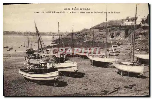 Ansichtskarte AK St Servan sur Mer Le Port a basse mer et Embouchure de la Rance Bateaux