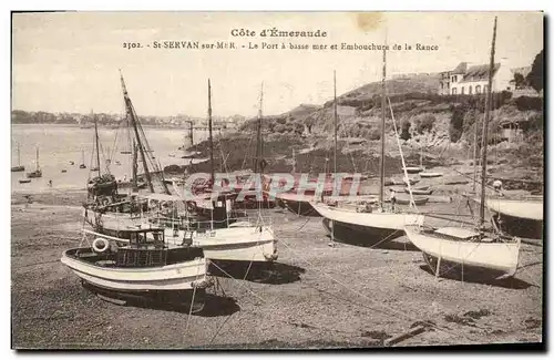 Ansichtskarte AK St Servan sur Mer Le Port a basse mer et Embouchure de la Rance Bateaux