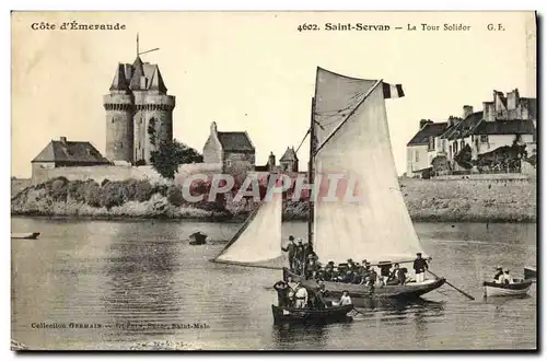 Cartes postales Saint Servan La Tour Solidor Bateau enfants