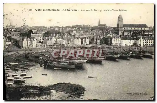 Cartes postales St Servan Vue vers le Port prise de la Tour Solidor Bateaux