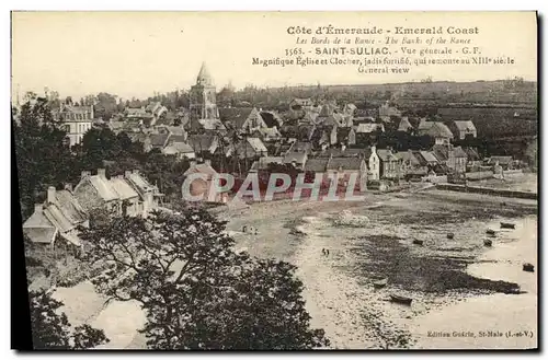 Cartes postales Saint Suliac Vue generale Eglise et clocher