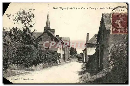 Cartes postales Vignoc Vue du Bourg et Route de Langouet