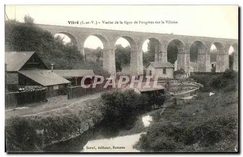 Ansichtskarte AK Vitre Viadue de la Ligne de Fougeres Sur la Vilaine Lavoir