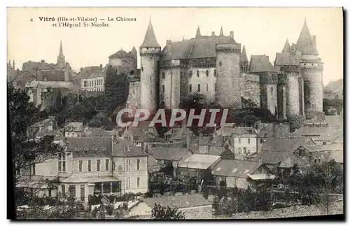 Cartes postales Vitre Le Chateau et L Hopital St Nicolas