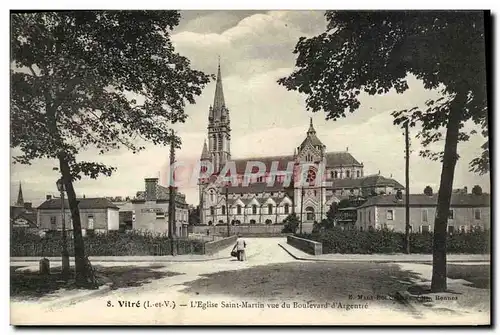 Cartes postales Vitre L Eglise Saint Martin Vue du Boulevard d Argentre