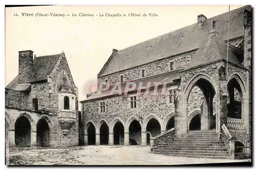 Cartes postales Vitre Le Chateau La Chapelle et L Hotel de Ville