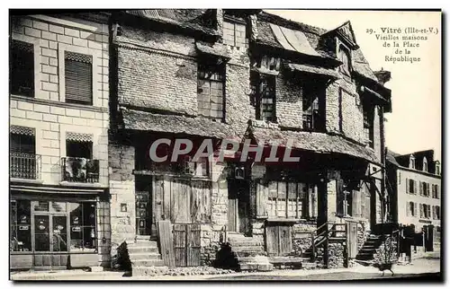 Cartes postales Vitre Vieilles Maisons de la Place de la Republique