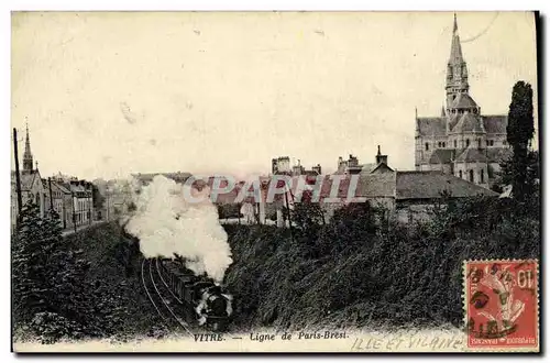 Cartes postales Vitre Ligne de Paris Brest Train a vapeur