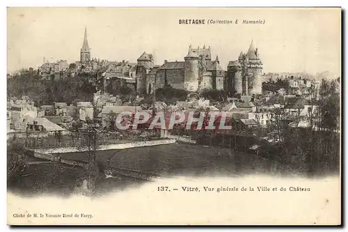 Cartes postales Vitre Vue Generale de la Ville et du Chateau