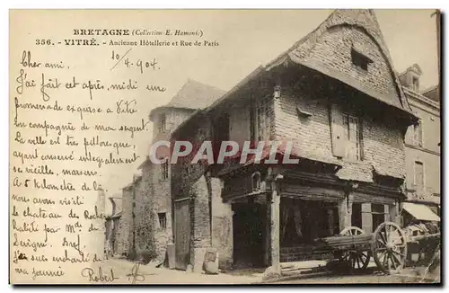 Cartes postales Vitre Ancienne hotellerie et rue de Paris