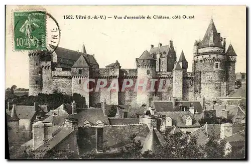 Cartes postales Vitre Vue d ensemble du Chateau Cote Ouest