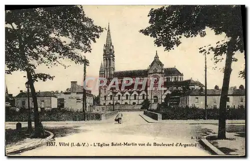 Cartes postales Vitre L Eglise Saint Martin Vue du Boulevard d Argentre