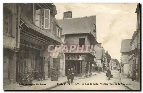 Cartes postales Vitre La Rue de Paris Vieilles Maisons du 15eme A la corne de Cerf Boutros