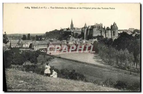 Cartes postales Vitre Vue Generale du Chateau et de L Hopital Prise des Tertres Noirs enfants