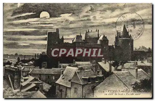 Cartes postales Vitre Le Chateau au clair de lune Facade ouest