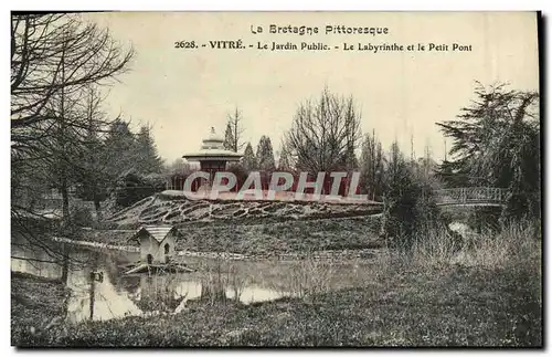 Ansichtskarte AK Vitre Le Jardin Public Le Labyrinthe et le Petit Pont