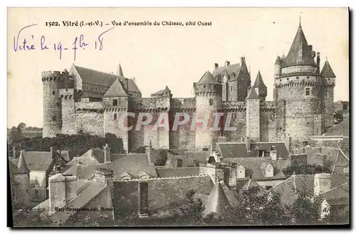 Cartes postales Vitre Le Vue d Ensemble du Chateau Cote Ouest