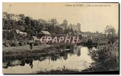 Cartes postales Vitre Chateau de Vue Au Nord Prise du Val Paysan dans les champs