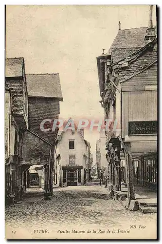 Cartes postales Vitre Vieilles Maisons de la Rue de La Poterie