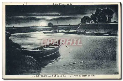 Cartes postales Le Vivier sur Mer Le Port au Clair de Lune