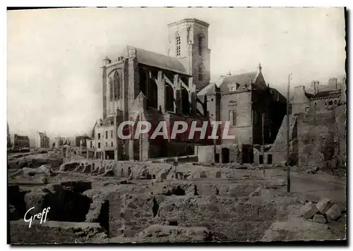 Cartes postales moderne Saint Malo En Ruines La Cathedrale et la Rue Porion Militaria