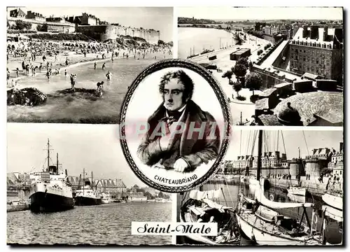 Cartes postales moderne Saint Malo Cite corsaire Plage de bonsecours Les remparts La Falaise et le Brittany Le bassin