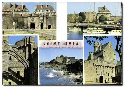 Cartes postales moderne Saint Malo Cite Corsaire Porte St Vincent Chateau Tour de Quic en Groigne Fort national Donjon