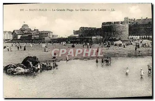 Ansichtskarte AK St Malo La Grande Plage Le Chateau et le Casino