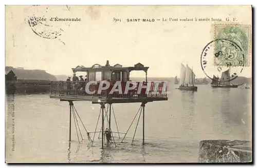 Ansichtskarte AK St Malo Le Pont Roulant a Maree Haute