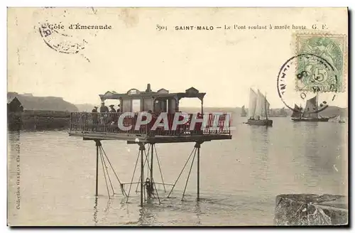 Cartes postales St Malo Le Pont Roulant a Maree Haute