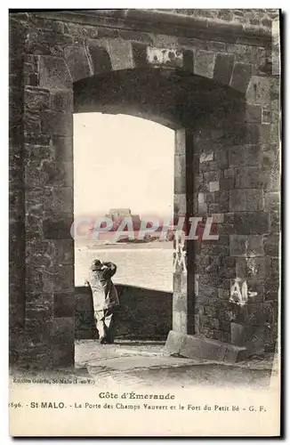 Ansichtskarte AK Saint Malo La Porte des Champs Vauvert et le Fort du Petit Be Pecheur