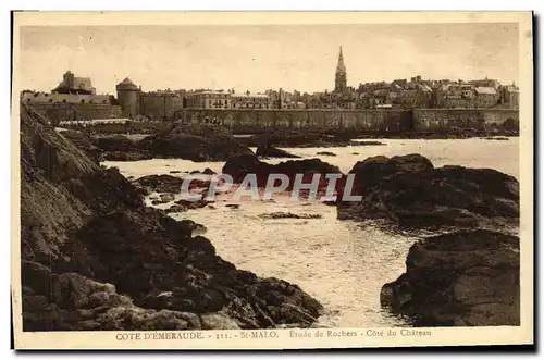 Ansichtskarte AK Saint Malo Etude de rochers Cote du chateau