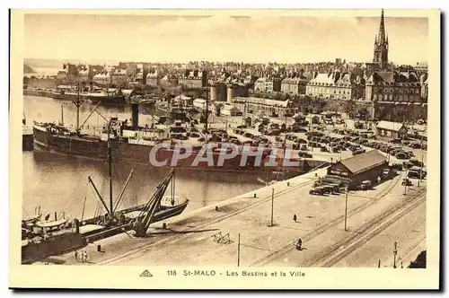 Ansichtskarte AK Saint Malo Les Bassins et la Ville Bateau